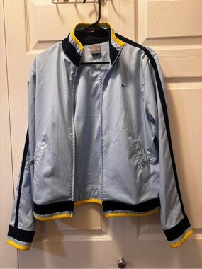 Nike Light Blue Track Jacket with Black and Yellow Trim